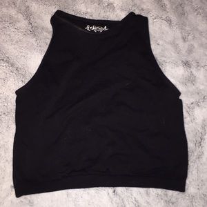 Free People Black high neck crop top